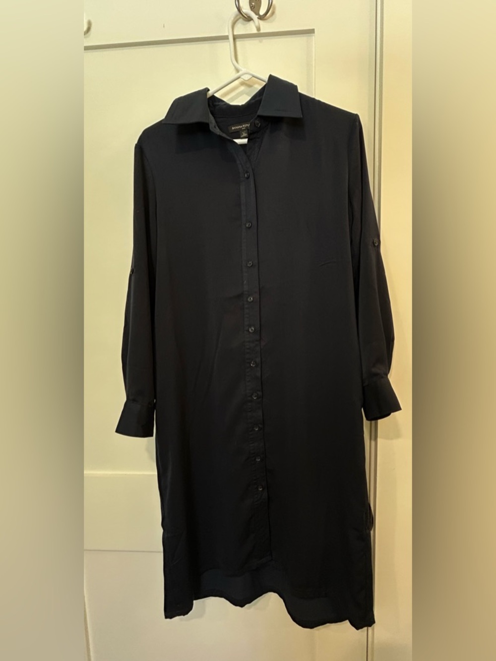 Banana Republic Navy Button-Front Shirt Dress | Petite Small | Collared